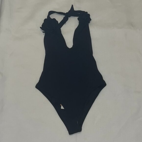NWT Mango Swimsuit with flower detail in Black Size Small - Picture 6 of 8